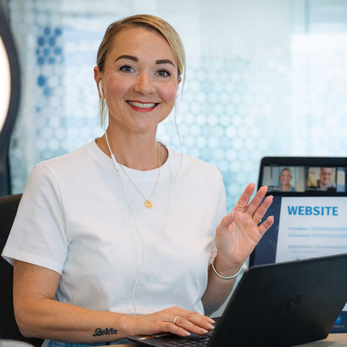 Franziska Hain Webinare Foto von Franziska Hain bei einem Webinar für eine Ingenieurkammer