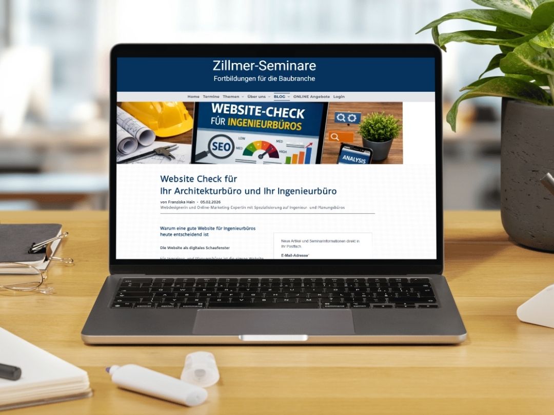 Screenshot des Blog-Beitrags für Zillmer-Seminare